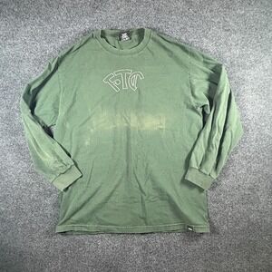 FTC Skateboarding Shirt Men Large Sage Green Logo Cotton Crew Neck Everyday Wear